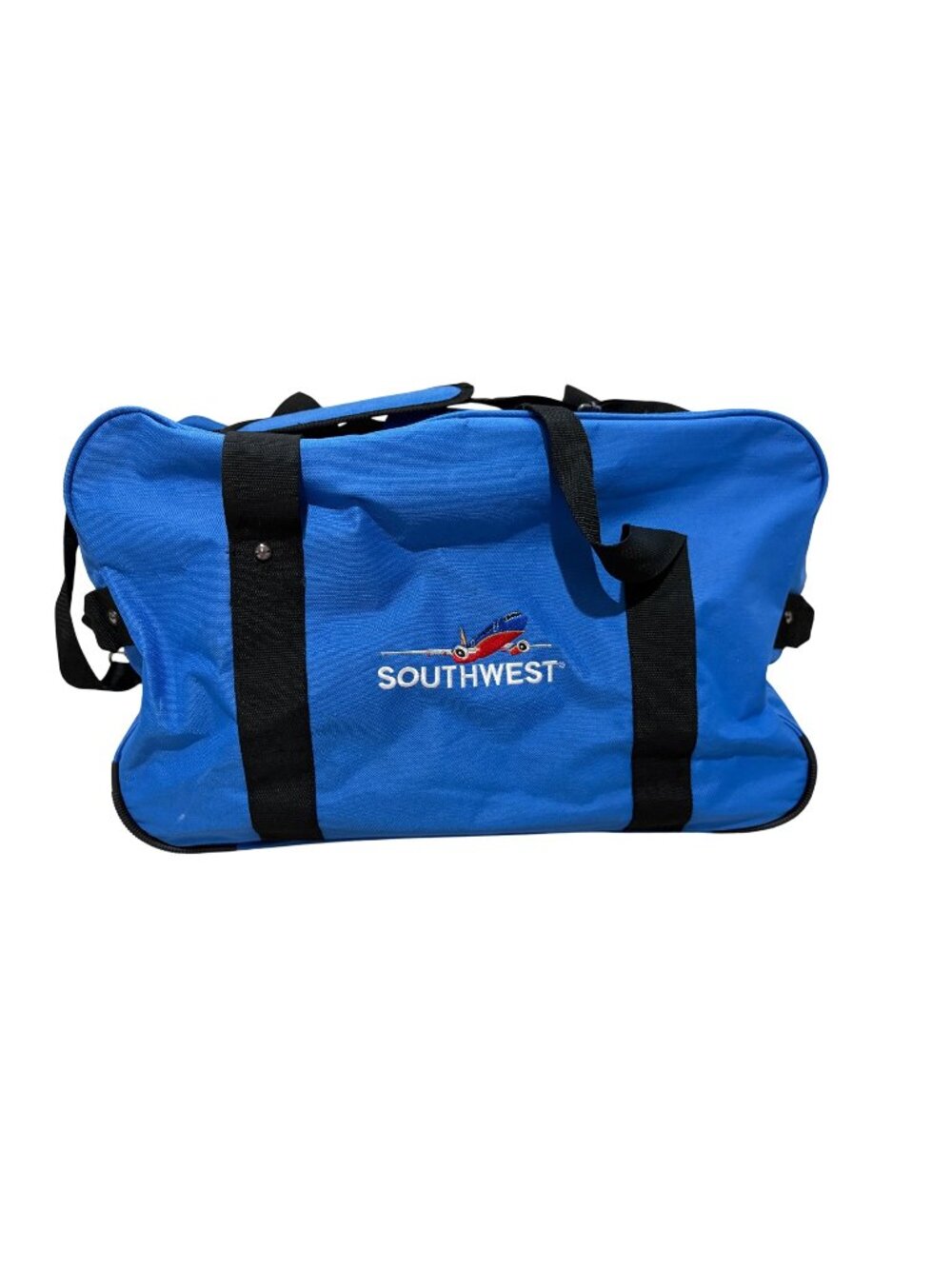 Southwest Airlines Large Blue Duffell Travel Bag Blue Embroidered SWA Plane Logo